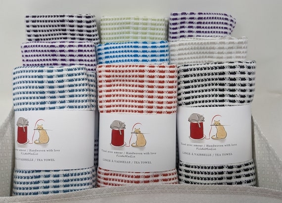 Hand-woven Elegance: Extra-large, Lint-free Dish Towels, 40 Colors 