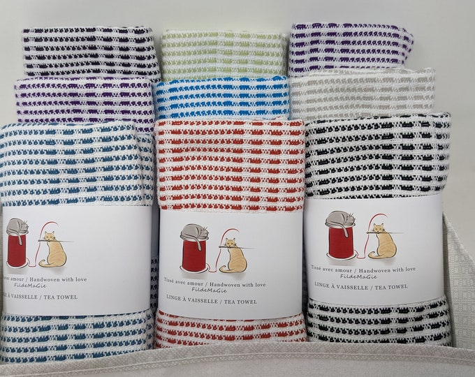 Hand-Woven Elegance: Extra-Large, Lint-Free Dish Towel, Available in 60 colours
