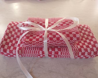 Elegant Handwoven Tea Towel & Dishcloth Set - Unique Perfect Gift - 60 Variant Colors