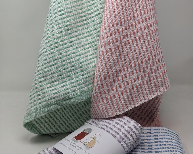 Pastel Cotton Tea Towel – Handwoven in 10 Soft Colors | 100% Cotton | 17" x 32"