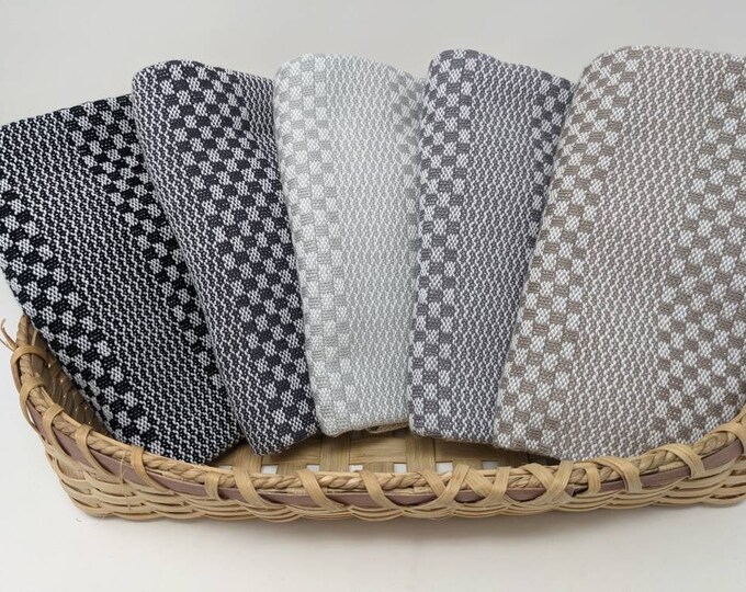 HANDWOVEN Kitchen Towels, 100% Cotton, Durable and Stylish in Black & Grey