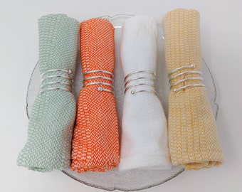 Woven Table Napkins, Set of 4 or 6 Dinner Napkins, Extra Large Cloth Napkins, Reusable Napkins