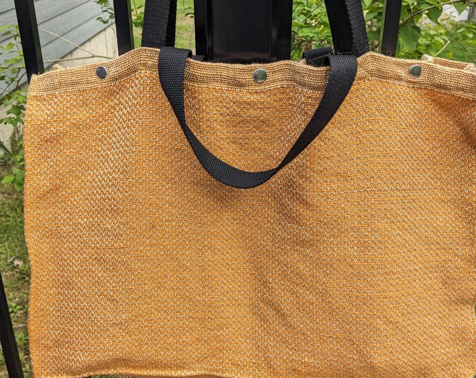 The Golden Wheat Tote – Handwoven Unisex Market Bag, 15"x20"x6