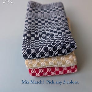 Handwoven Cotton Dishcloths – Set of 3 or 5, Choose from 60 vibrant Colours image 7