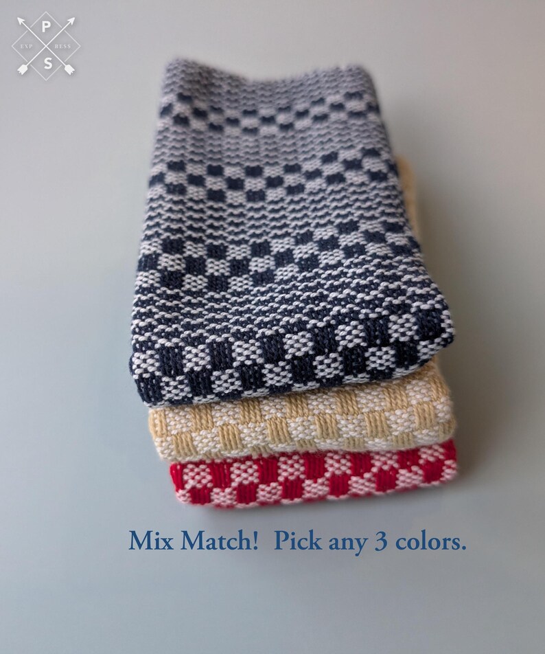 Handwoven Cotton Dishcloths – Set of 3 or 5, Choose from 60 vibrant Colours image 7