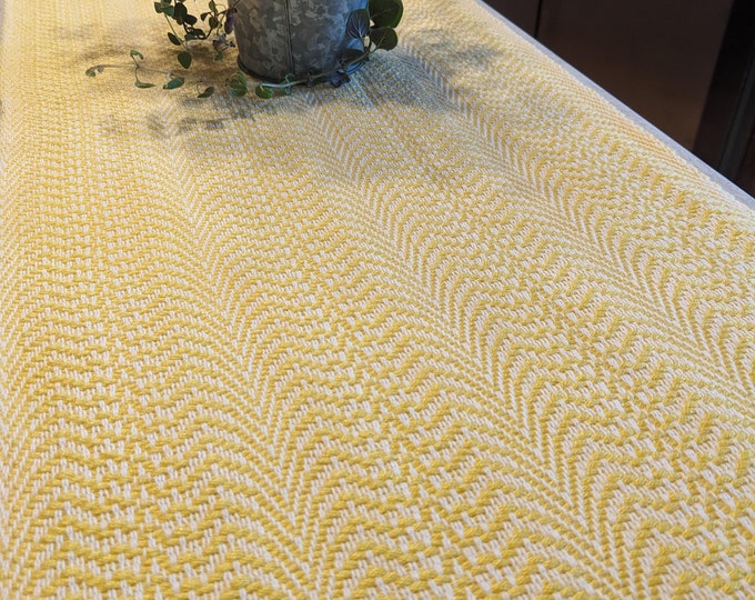 Handwoven Yellow Chevron Table Runner - Available in 3 Lengths