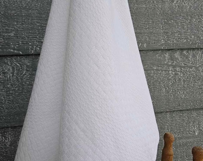 Woven Pure White Dish Towel, HANDWOVEN TEA TOWEL, White Kitchen Towel