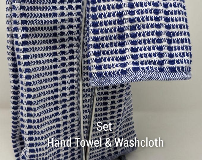 Handwoven Luxury Cotton Towel Set - Hand Towel & Washcloth | 19 Vibrant Colors | 100% Natural Cotton