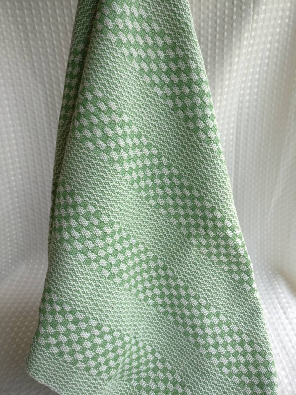 HANDWOVEN Coton Tea Towels GREEN Kitchen Towels Dish towels Etsy