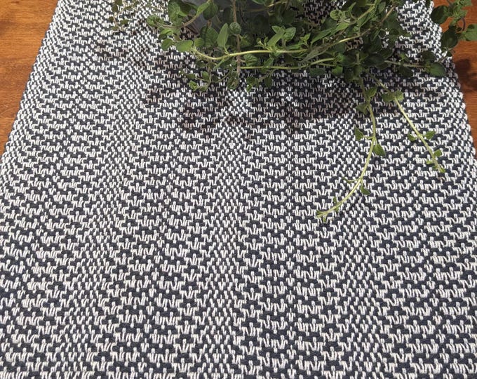 Handwoven Charcoal Gray Table Runner – 36 x13 Inches, Easy Care, Machine Washable