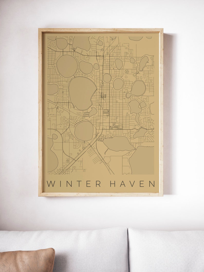 Map of Winter Haven Florida Winter Haven Map Map ART Etsy