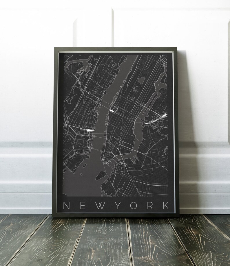Map of New York Fits IKEA Frame Map ART New York Poster Etsy