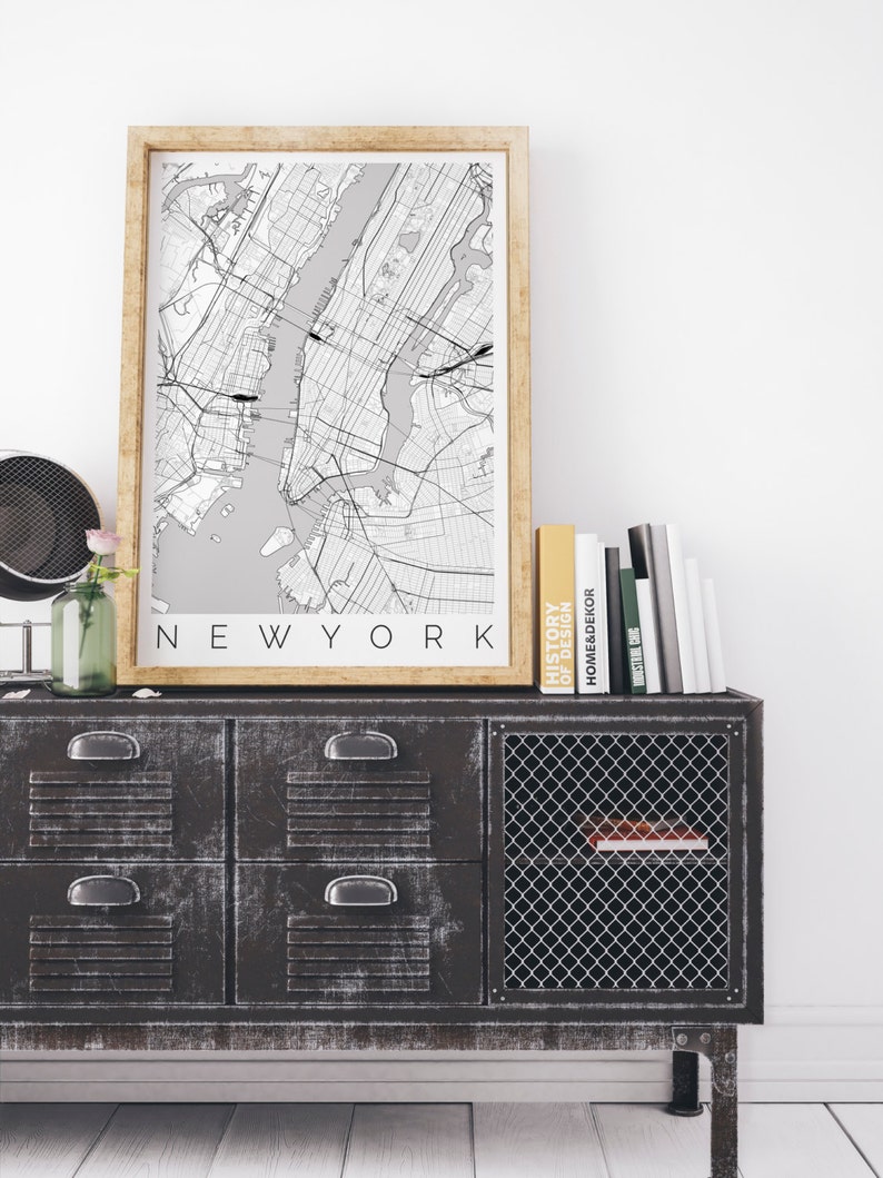 Map of New York Fits IKEA Frame Map ART New York Poster Etsy