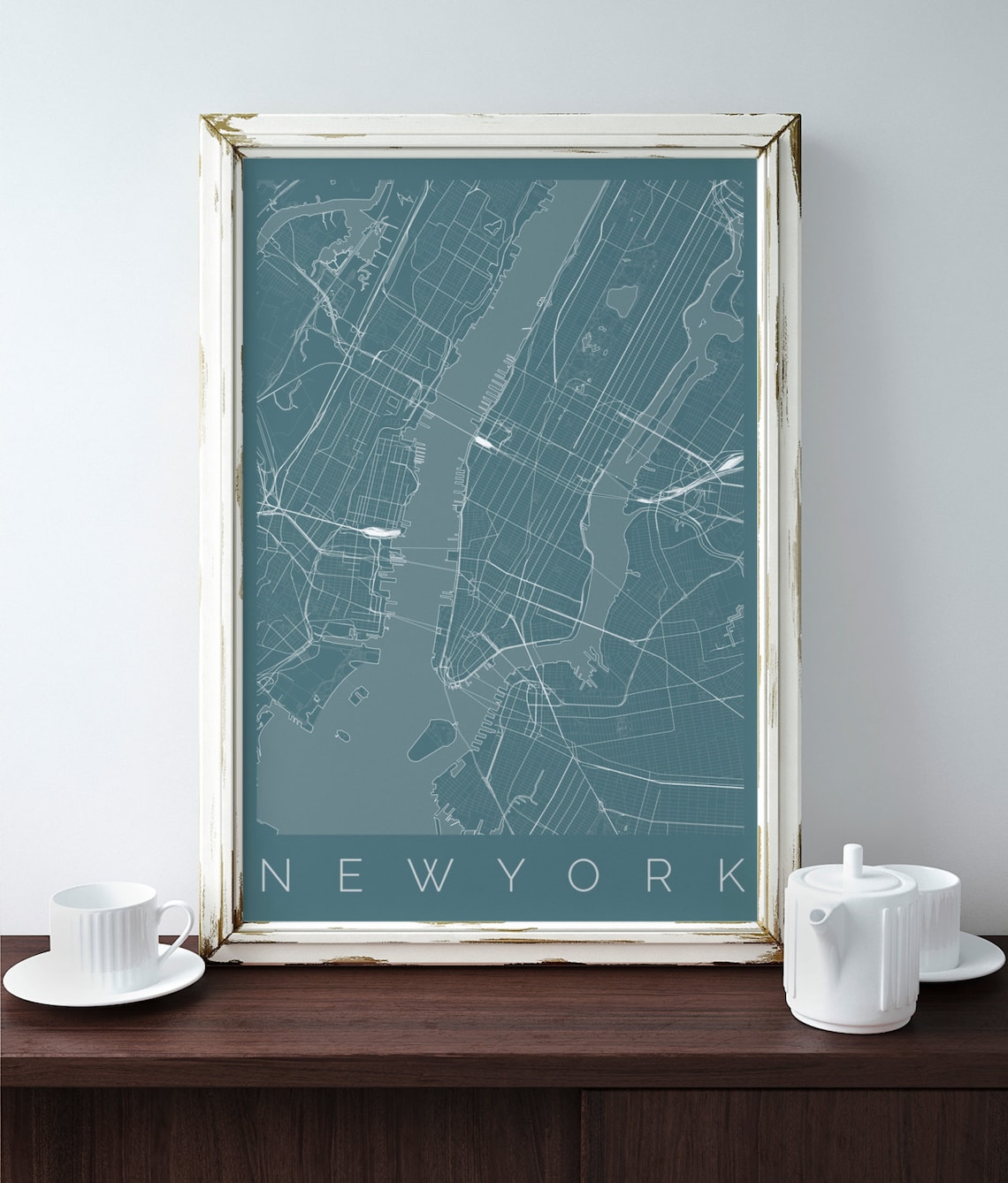 Map of New York Fits IKEA Frame Map ART New York Poster Etsy