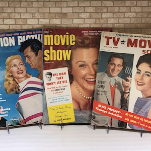 Movie Magazines 1956 - Set of 3 - TV Movie Screen, Movie Show, Motion Picture