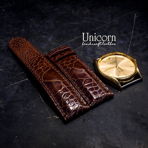 Ostrich watch strap handmade Leather, Handmade Vintage Leather Strap, Leather Watch Band