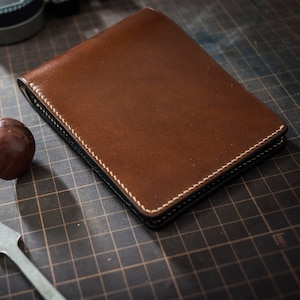 Cartera de cordobán de concha, Cartera de cuero para hombre, Cartera de cuero personalizada, Regalo perfecto para él, Cartera de cordobán de concha personalizada, Cartera plegable