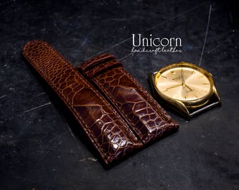 Handmade Ostrich Leather Watch Strap: Vintage Style Band
