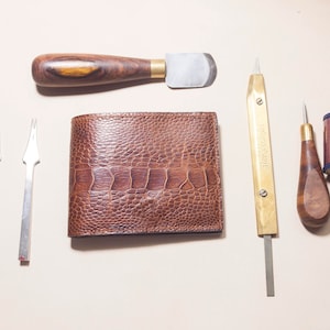Ostrich Wallet, Men&#39;s Leather Wallet., Personalized Leather Wallet, Perfect gift for him, Handmade bifold wallet
