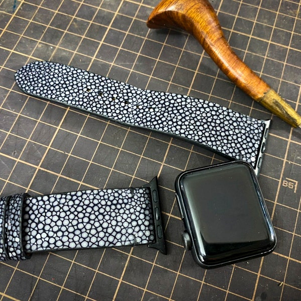 Apple Watch Armband, Apple Watch Rochenlederband, Uhrenarmband 42mm 44mm 38mm 40mm 45 Serie 1 2 3 4 5 6 7 8