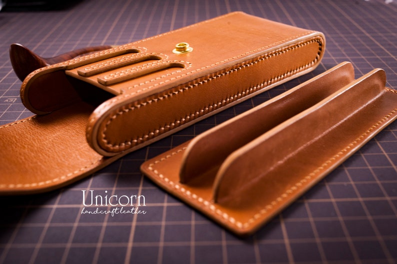Pencase leather Handmade leather Fountain pen case Pen case Etsy