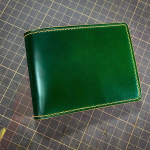 Cartera de cordobán de concha, Cartera de cuero para hombre, Cartera de cuero personalizada, Regalo perfecto para él, Cartera de cordobán de concha personalizada, Cartera plegable