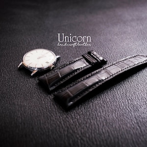 Alligator Watch strap, Genuine Leather watch band, custom handmade strap, Handmade Vintage Leather Strap, Leather Watch Band