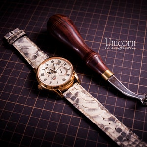 Python watch strap, Genuine Python watch band, custom handmade Python, Handmade Vintage Leather Strap, Leather Watch Band