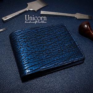 Cartera de tiburón genuina, cartera de cuero para hombre, cartera de cuero personalizada, regalo perfecto para él, cartera de cocodrilo personalizada, cartera plegable