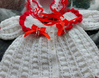 Baby Girl clothing set. Baby girl crochet Bonnet and Jacket, New born set, sizes 0-3 or 3-6 months, ideal new baby gift handmade to order