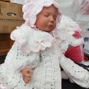 Beautifully hand made cardigan set, baby girl set.  Baby clothes, baby clothing, Baby gift set