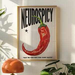 Neurospicy Wall Art - Stampa artistica neurodivergente - Poster neurodivergente - Consapevolezza dell'autismo - Arte sulla neurodiversità - Arte sull'ADHD.