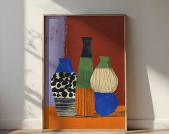 Abstract Vase Art Print: Modern Folk, Scandinavian Style