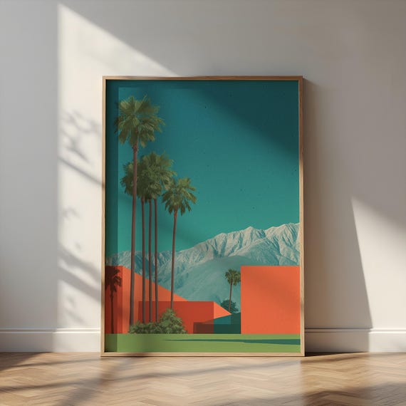 Palm Springs Art Print, Mid Century Modern, Desert Wall Decor