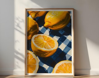 Lemon Art Print: Bright Italian Kitchen Citrus Wall Decor