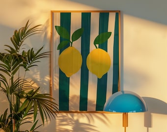 Kunstdruck mit Zitrone