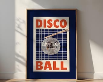 Disco Ball Chopstick Print: Y2K Maximalist Digital Art