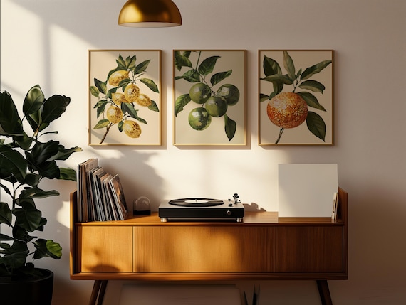 Citrus Wall Art Prints: Bright Fruit Disco - Gloss Poster Paper