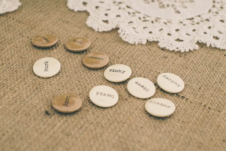 Wedding Favour Wedding Favor Wedding Badges Boho Wedding Wedding Gifts Name Settings