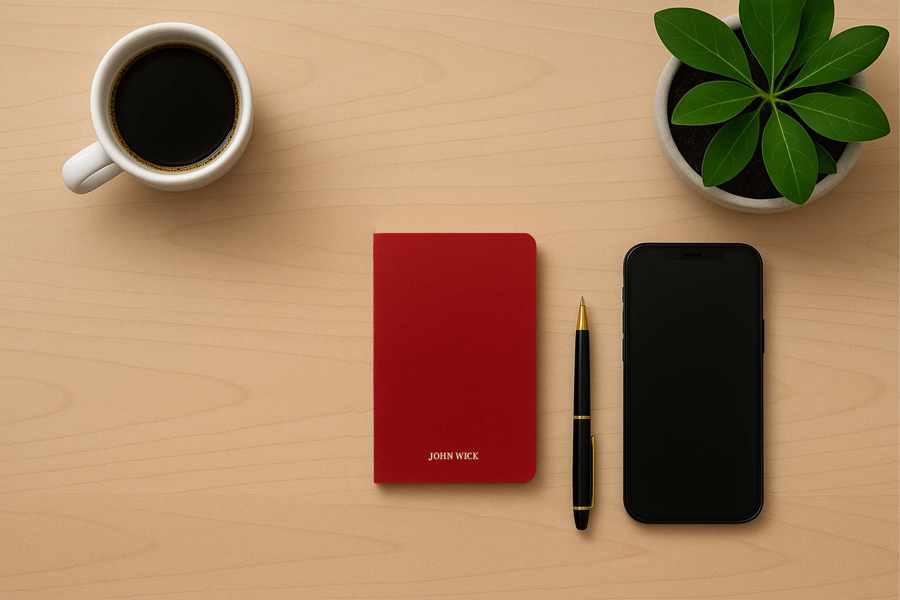 Handmade A6 Blank Notebook – 60 Pages of Thick Paper, Personalized Journal, Custom EDC, Sketchbook, Travel Journal, Gift Idea
