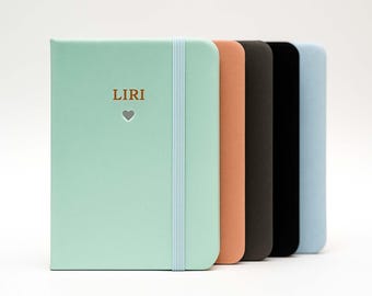 Personalized Notebook, A7 Journal, Mini Small Notepad, Travel Journal, Name Gifts, School Supplies, Custom Gifts, Hardcover Foil Monogramed
