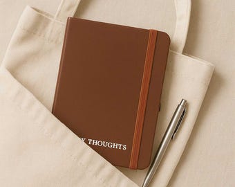 Small A6 Lined Notebook – Personalized Pocket Journal with Strap