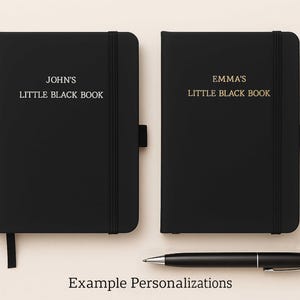 Personalized “Little Black Book” Notebook – Custom Name, Funny or Secret Journal for Men & Women, A6 Lined Notebook