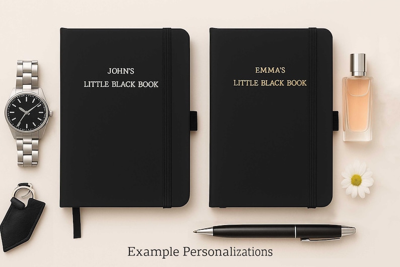 Personalized “Little Black Book” Notebook – Custom Name, Funny or Secret Journal for Men & Women, A6 Lined Notebook image 1