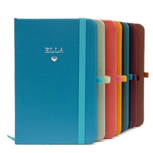Quaderno personalizzato - Quaderno a righe A6 con nome/iniziali/messaggio personalizzati - Diario da 144 pagine, diario, quaderno di viaggio - Mini quaderno