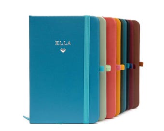 Personalized Notebook - A6 Lined notebook with Custom Name/Initials/Message - 144-Page Diary, Journal, Travel Notebook - Mini Notebook