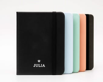 Pocket Notebook, Personalized Notebook, A7 Journal, Mini Small Notepad, Travel Journal, Name Gifts, Hardcover, Monogramed, Traveling Gift