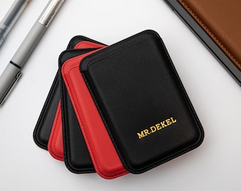 Custom Text MagSafe Wallet: Personalized iPhone Card Holder