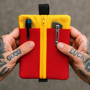 Borsa EDC compatta con cerniera – Organizer fatto a mano per il trasporto quotidiano di attrezzi, attrezzi o notebook