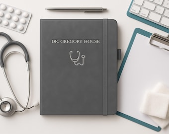 Personalized A5 Notebook for Doctor or Nurse – Custom Name Journal with Thick Lined Paper – Gift for Med Student or Healthcare Worker